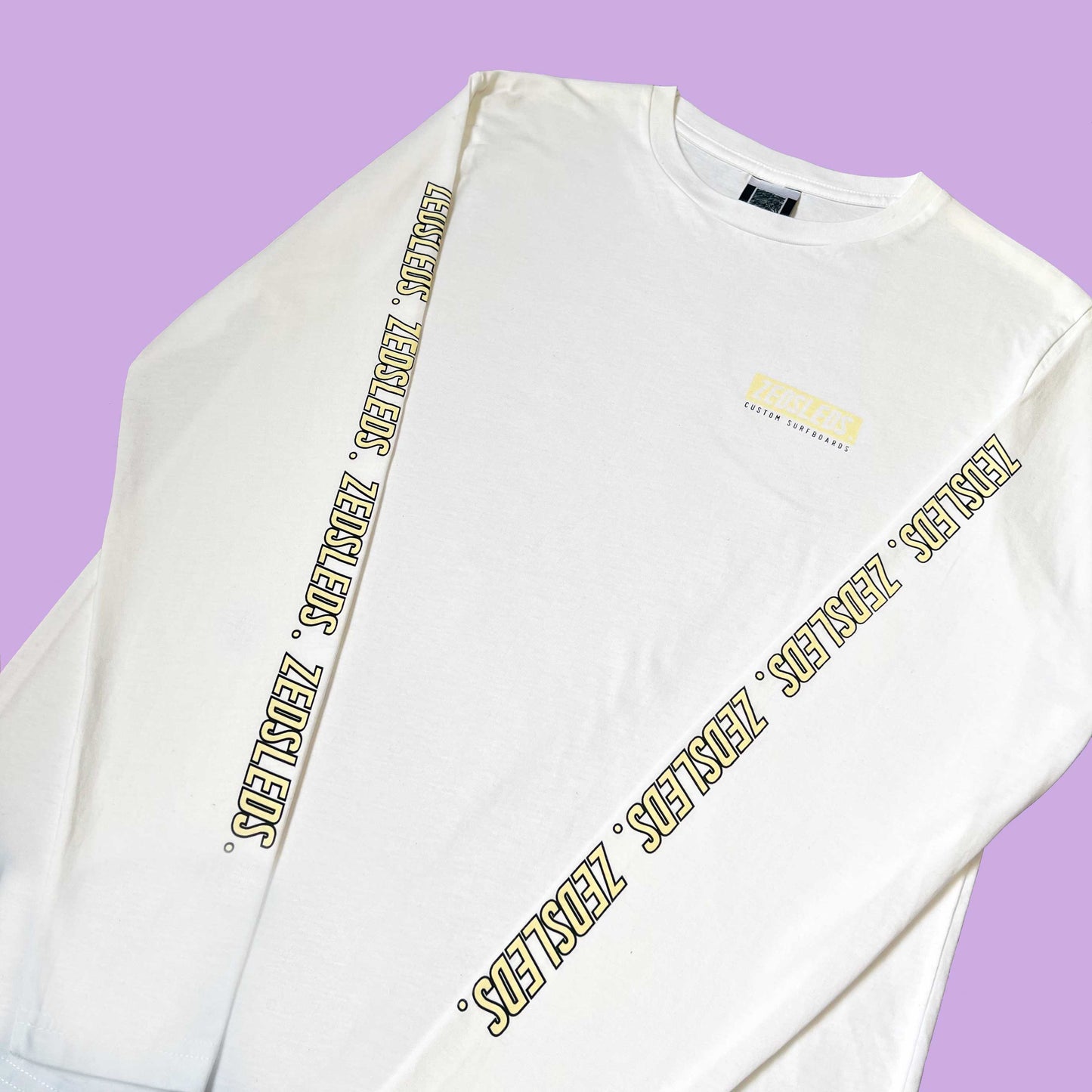 ZEDSLEDS Colour Block White/ Yellow Long Sleeve Tee